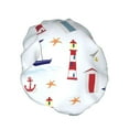 thumbnail image 2 of Easygdp Nautical Lighthouse Sailboat Shower Caps for Women, Double Waterproof Layers Shower Cap, Quick Drying Bath Hair Cap Reusable, 2 of 9