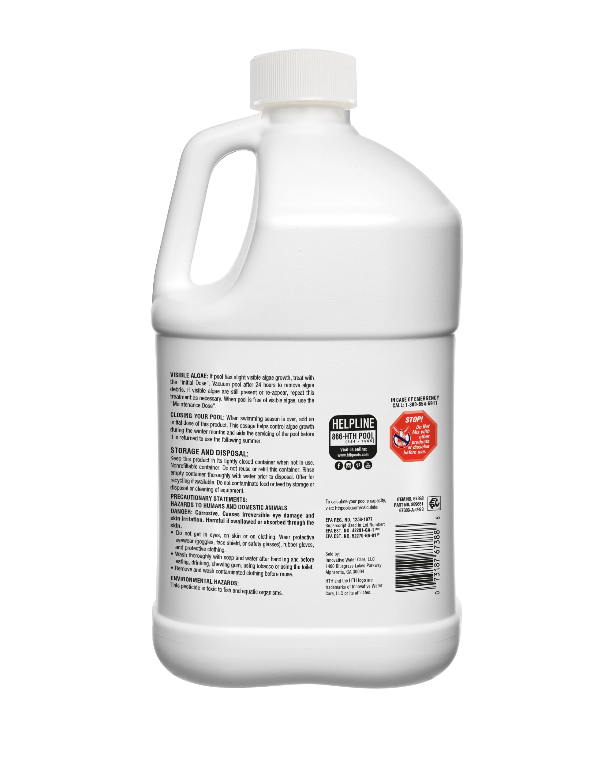 HTH Pool Care Algae Guard 10 — Liquid (Form), 119 oz — Pool algaecide to prevent and control algae