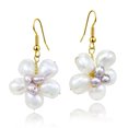 thumbnail image 4 of Vintage White Freshwater Pearls Flower Gold Over .925 Silver Dangle Earrings, 4 of 5