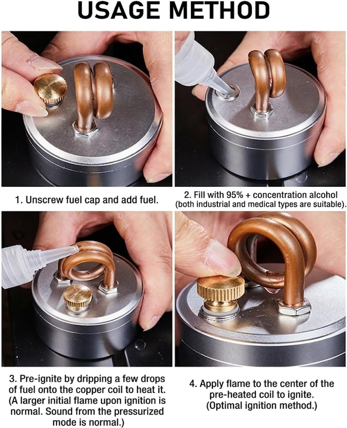 Mini Alcohol Camping Stove – Lightweight Brass & Aluminum Spirit Burner with Stand | Faster Heating – Perfect for Backpacking, Hiking & Brewing Piping Hot Tea/Coffee