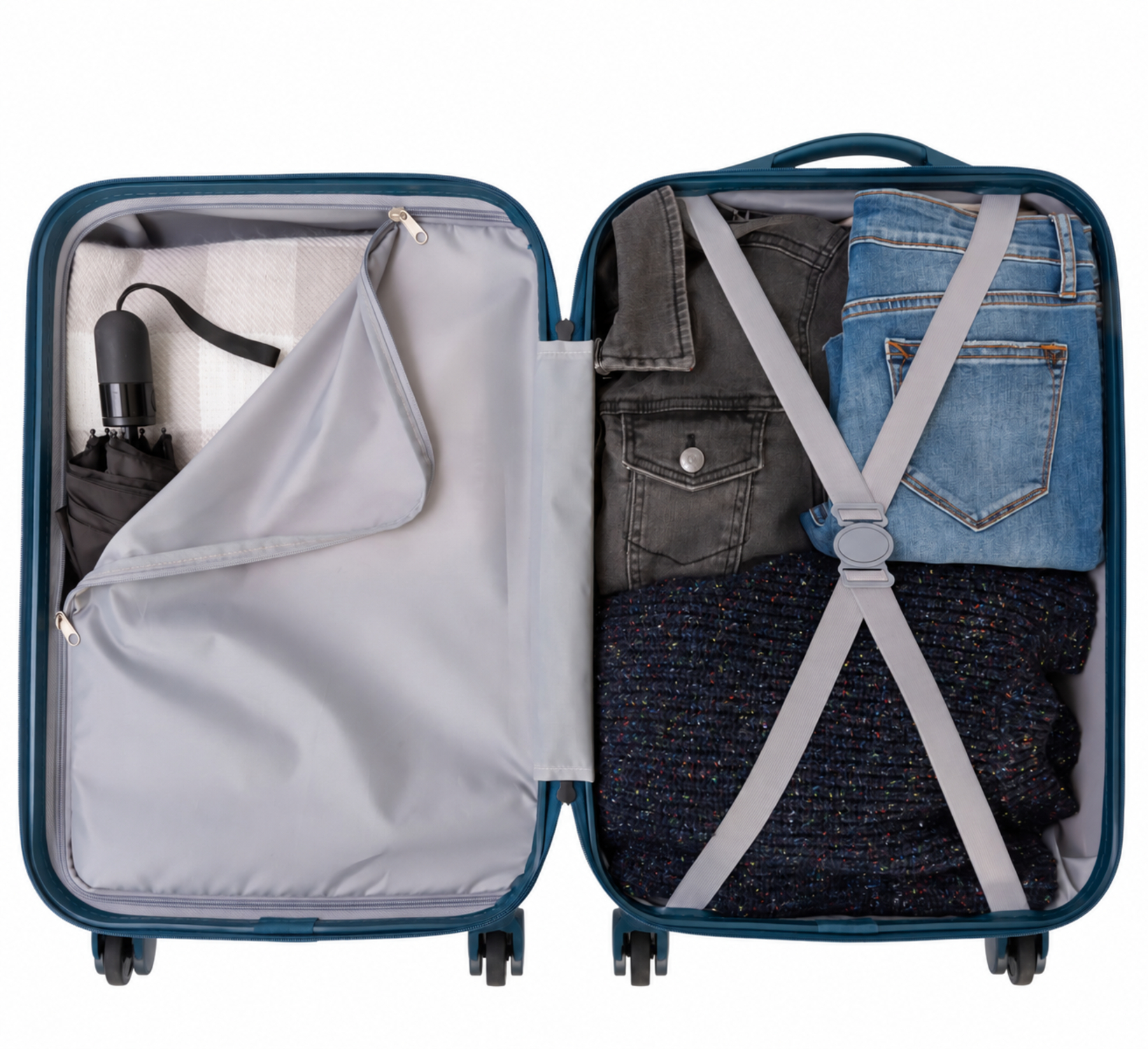 Protege 2-Piece Hardside Spinner Luggage Set, Blue photo 3
