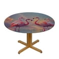 thumbnail image 3 of BCIIG Flamingos Rainbow Magic Round Table Cover Stain Resistant Washable Indoor Outdoor Tablecloth Kitchen Dining Wedding Parties 100% Polyester Fiber 54-58, 3 of 8