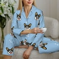 thumbnail image 4 of Goofa Corgi Dog Printed Women’s 2 Piece Pajama Set Super,Pajamas Women's Long Sleeve Sleepwear Soft Button Down Loungewear Pjs Lounge Set Nightwear-, 4 of 9