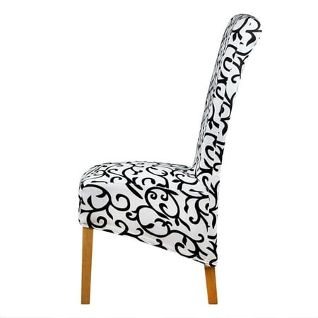 Coolmade White And Black Long Back Size Chair Cover Checked Pattern Chair Covers Seat Cover Hotel Party Banquet Chair Cover Decor White And Black Xl