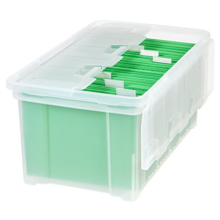 IRIS Letter/Legal Size Wing-Lid File Box, Clear