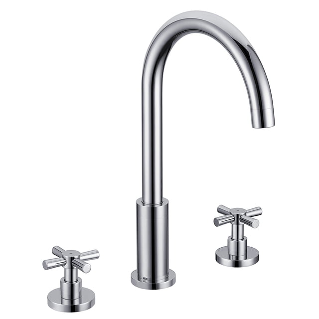 Adorer 3 Hole Bathroom Faucet, 2 Handle 8 inch Widespread Bathroom Sink Faucet Chrome, Basin Faucet Mixer Taps