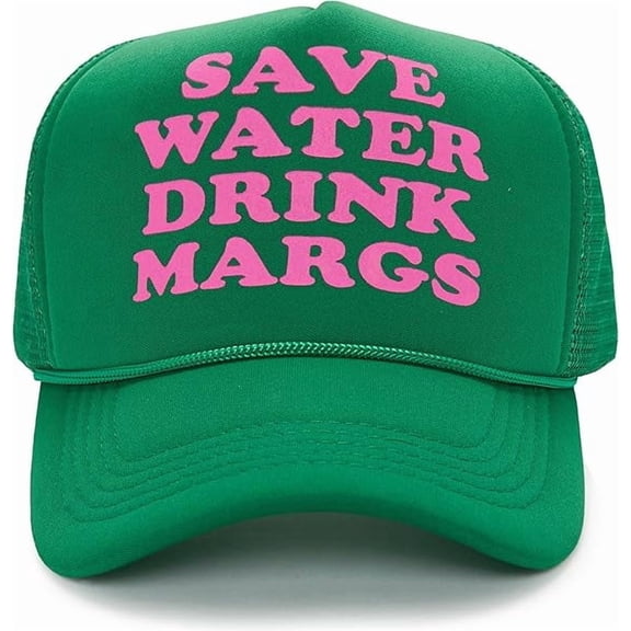 Funky Junque Foam Snapback Trucker Hat - Save Water Drink Margs (Kelly Green)