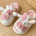thumbnail image 5 of Fuzzy Slippers For Women Couples Men On Furry Flat Home Winter Round Toe Keep Warm Spotted Cow Slippers Shoes Warm Cozy Winter House Slippers Bedroom Indoor House Shoes, 5 of 7