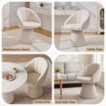 thumbnail image 6 of Swivel Accent Armchair with Chenille Fabric, Comfy Vanity Chair with Curved Backrest, Upholstered Dining Chair for Living Room, 360° Swivel, Beige, 6 of 8