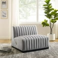 thumbnail image 2 of Modular Sofa Chair, Black Grey Gray, Fabric, French Living Lounge Cafe Lobby Hospitality Restaurant, Modern Contemporary HB33744, 2 of 7