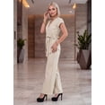 thumbnail image 4 of Conjunto Elegante 2 Piezas Pantalon Wide Legs Blusa Cruzada Outfit para Mujer, 4 of 5