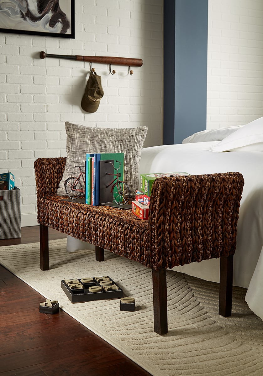 caspian outdoor furniture on Caspian Woven Bench Walmart Com Walmart Com