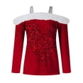 thumbnail image 4 of NMMUED Valentines Day Shirt Happy Valentines Off Shoulder Tops Boat Neck Tunics Tops Loose Fit Heart Tops Casual Valentine Pullover Valentines Tee Shirts for Women (S-3XL), 4 of 5