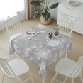 thumbnail image 6 of Grey Snowflake Christmas Table Cloth Waterproof Tablecloths, Winter Xmas Snowflake Gray Modern Art Tablecloth Dining Table Cover for Kitchen Party Tabletop Outdoor, Square Tablecloth 54x54 Inch, 6 of 9