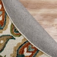 thumbnail image 3 of 7â€™ Round Orange and White Paisley Area Rug, 3 of 5