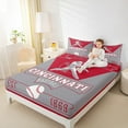 thumbnail image 4 of jejeloiu Cincinnati Full Size Sheets,Ball Game Lover Bed Sheets,Baseball Sport City Sheet Sets For Children,Super Cozy Room Decor,4-Piece, 4 of 6
