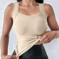 thumbnail image 4 of Fanxing Womens Tank Tops Built-in Bra Ribbed Cami Tanks Lightweight Undershirt Tank Tops Beige,S, 4 of 8
