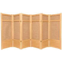 Red Lantern 4 ft. Short Low Jute Shoji Screen - 6 Panel - Natural