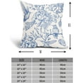 thumbnail image 4 of Chinoiserie Blue White Floral Pillow Covers 18X18 Inch French Country Vintage Flowers Bird Decorative Pillow Cases Set of 2 Seasonal Cotton Linen Throw Pillows Farmhouse Home Decor For Sofa Couch, 4 of 6