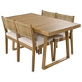 thumbnail image 4 of 5-Piece Outdoor Dining Table and Chair Set, Multi-Person Wooden Patio Furniture Dining Table Set, Patio Conversation Set with 4 Dining Chairs of Thick Cushions, for Balcony/Vourtyard/Garden, 4 of 8