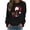 Black, variant on Fall Fashion Must Haves Womens Round Neck Pullover Sweatshirt Long Sleeve with Christmas Wine Glass Pattern Holiday Top My Items