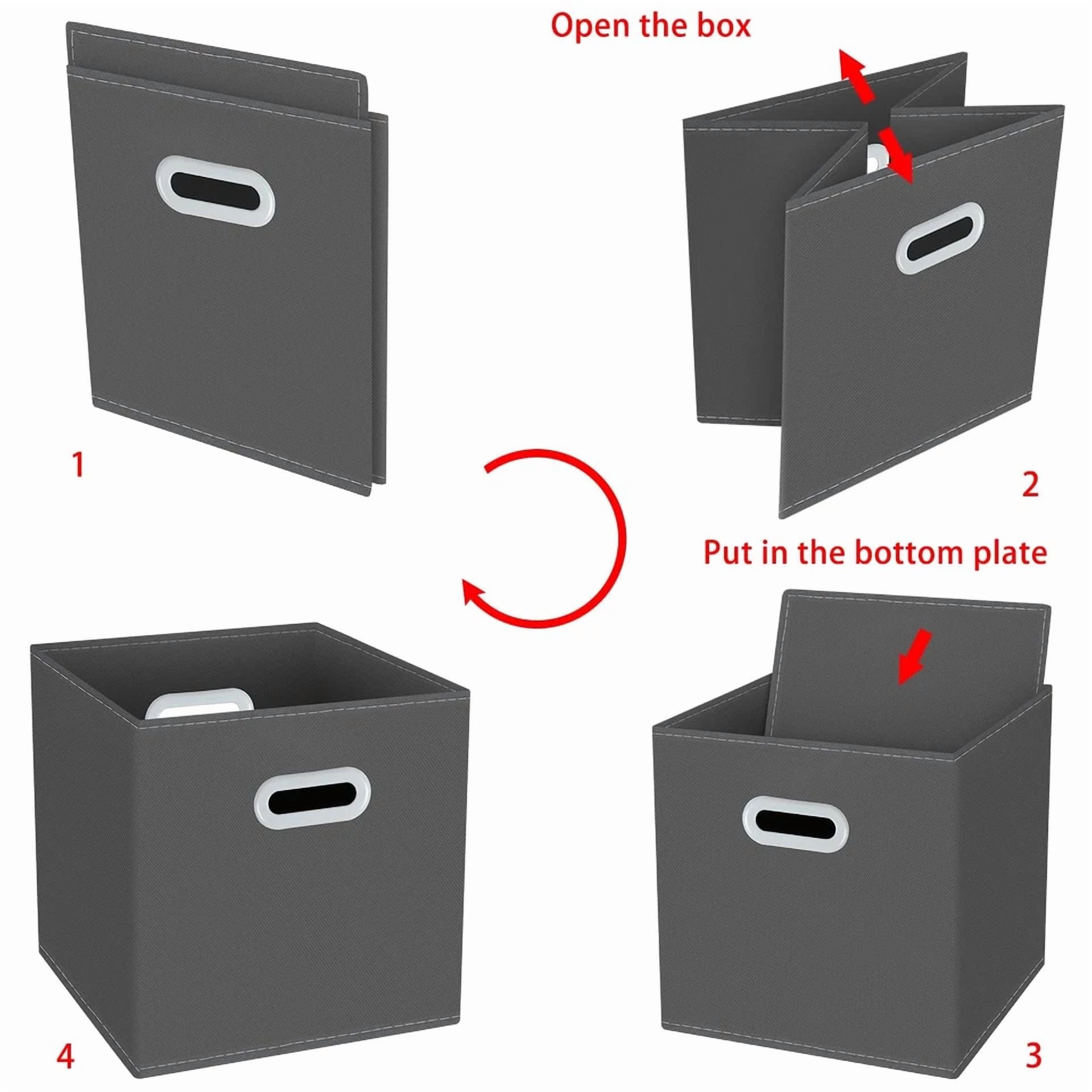 Yunkeeeper Storage Bins Cubes, Fabric Cube Organizer With Handle, Foldable Cube