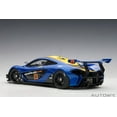 thumbnail image 2 of Autoart 81542 Mclaren P1 GTR No.23 Yellow Stripe 1 by 18 Scale Model Car, Metallic Blue, 2 of 11