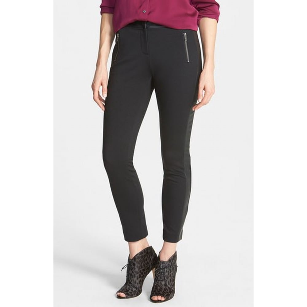 Halogen Halogen NEW Black Womens Size 6 FauxLeather Trim Stretch