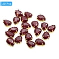 thumbnail image 3 of Unique Bargains 20Pack Teardrop Sew on Rhinestone - 10x7mm Glass Teardrop Crystal Rhinestones in Gold Prong Setting (Brown Purple), 3 of 7