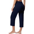 thumbnail image 5 of Hearthz Womens Capris for Summer High Waisted Wide Leg Cropped Yoga Pants Soft Comfy Lounge Capris Leggings for Women Navy XXL, 5 of 7