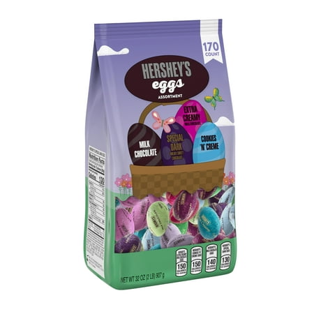Hersheys, Easter Milk Chocolate Eggs Candy Assortment, 170 Ct