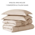 thumbnail image 4 of Comforter Set, Medium Weight - Down Alternative - Ultra Soft Microfiber - King/California King Size 3 Pieces Set with 1 Comforter and 2 Pillow Shams (King/Cal King, Ivory), 4 of 7