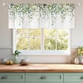 thumbnail image 2 of Green Eucalyptus Valances Curtains Watercolor Floral Plants Leaves on The Top Botanical Farmhouse Wood Plank Rod Pocket for Women Bedroom Living Room Treatment Fabric 1 Panel 52Wx18H Inch, 2 of 6