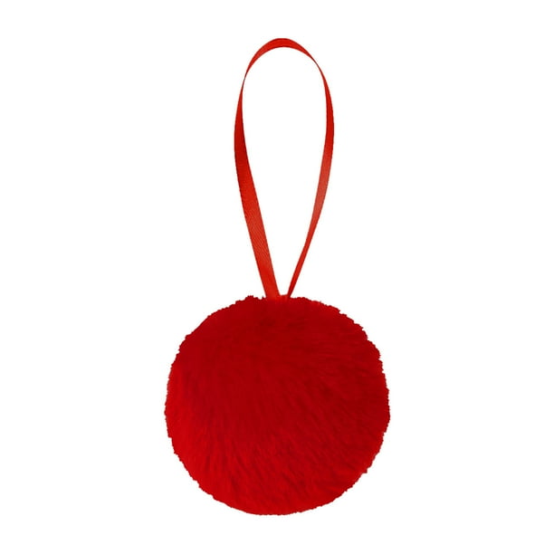 Luces navideñas peludas, adornos navideños para árbol, decoraciones navideñas colgantes verdes, bola colgante de 8 cm