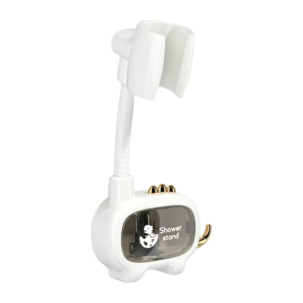 Soporte de ducha ajustable, soporte de montaje para ducha, dinosaurio, pared extraíble blanco
