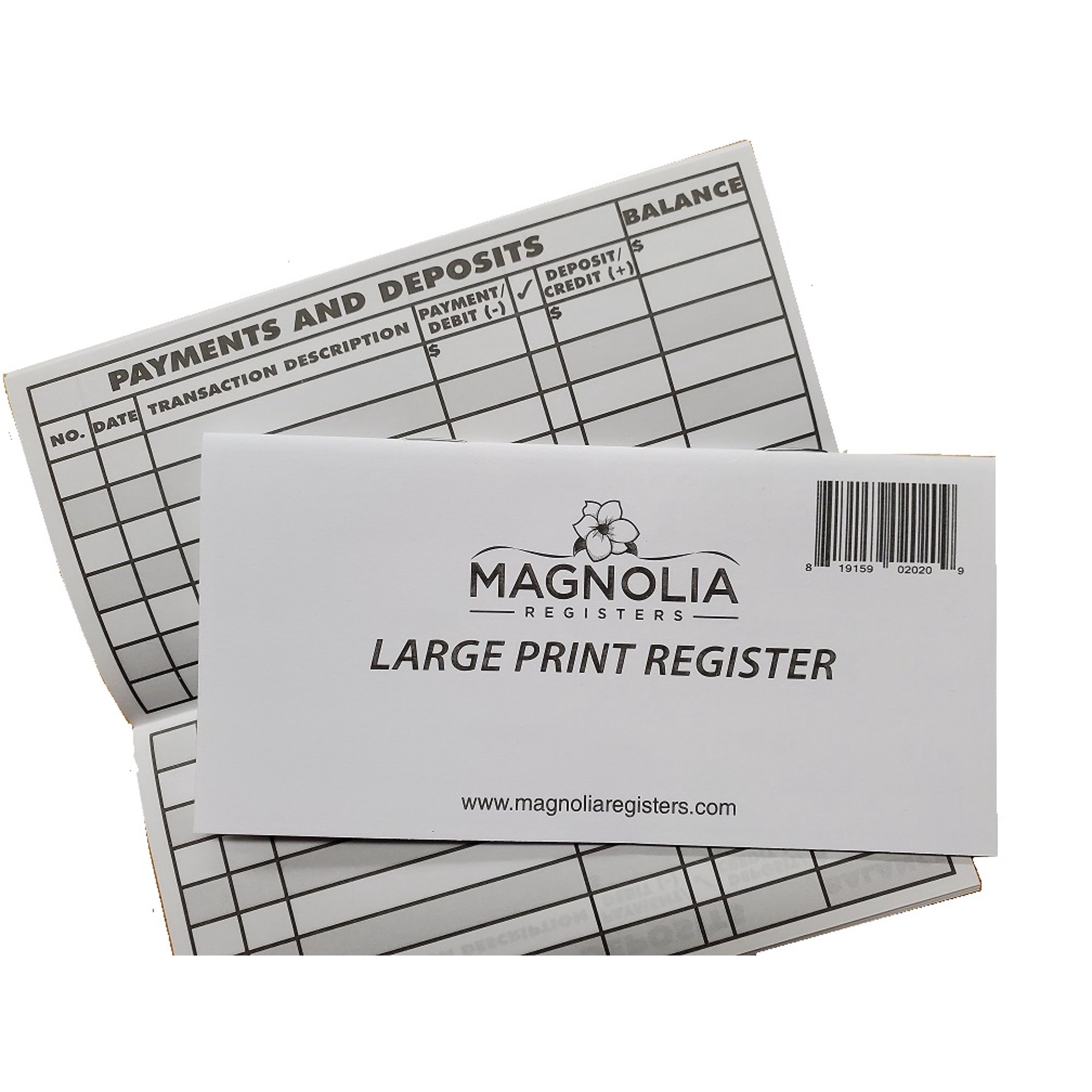 10 Pack Large Print Low Vision Checkbook Transaction Registers