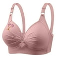 thumbnail image 3 of LangJing Wirefree Bra, Women's Push-up Breathable Daily Underwear Small Print Bra Pink,S, 3 of 5