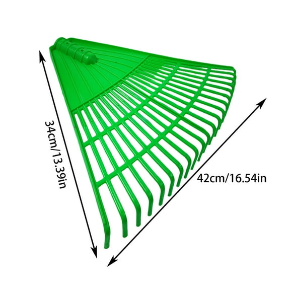 Garden Rake, 21 Tooth Rake, Outdoor Leaf Sweeper for Yard and Lawn Maintenance, Thickened Rubber Handle, Durable Agricultural Sanitation Tool, Lightweight 34x42cm Design