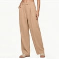 thumbnail image 6 of VBVC Women's Pleated Wide Leg Dress Pants , High Waisted Office Trousers For Women , Ladies' Casual Work Trousers with Pockets, Khaki , S-2XL, 6 of 8