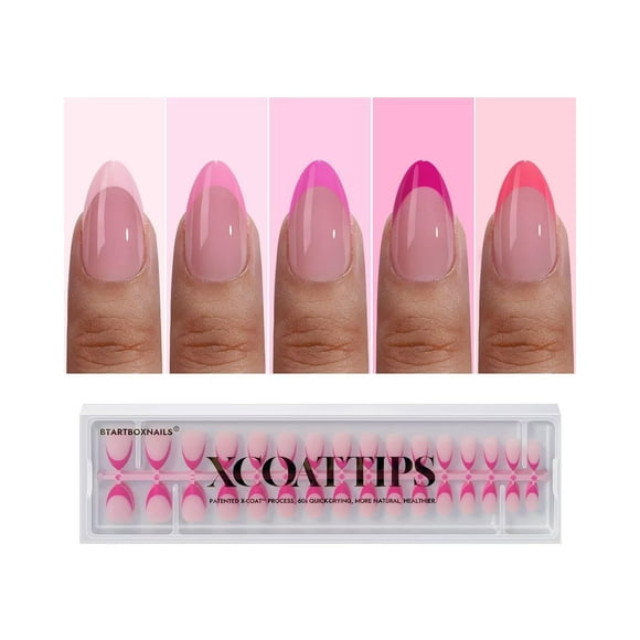 Press On Nails BtartBoxNails XCOATTIPS Short Almond Pink