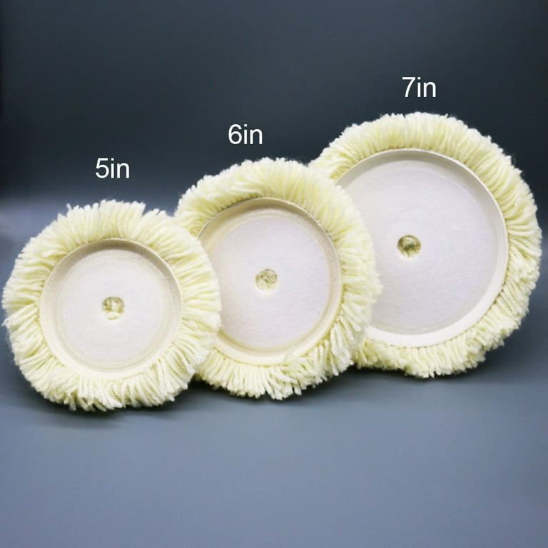 Uxcell 6'' Hook and Loop Polishing Pads Wool White 2 Pack 