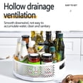 thumbnail image 5 of 360° Rotating Turntable Storage Organizer, 304 Stainless Steel Ball Bearing Lazy Susan, Large Capacity Countertop Spice Rack, Hollow Drainage Design for Cabinet, Bathroom, Kitchen, 5 of 9