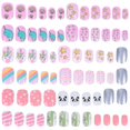 thumbnail image 1 of 72pcs Kids False Nails Press on Artificial Nail Tip Girl Fake Fingernail Kit, 1 of 3