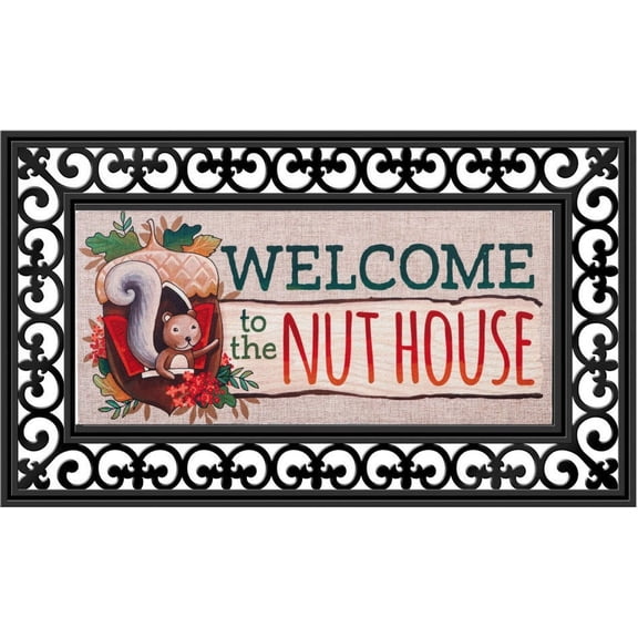 Evergreen Flag Seasonal Sassafras Interchangeable Mat and Tray Welcome to the Nut House