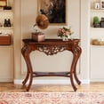 thumbnail image 2 of Tribesigns Vintage Carved Console Table , 38 inch Decorative Sofa Entryway Tables with Hollow Floral Apron and Cabriole Legs for Living Room, Hallway, 2 of 10