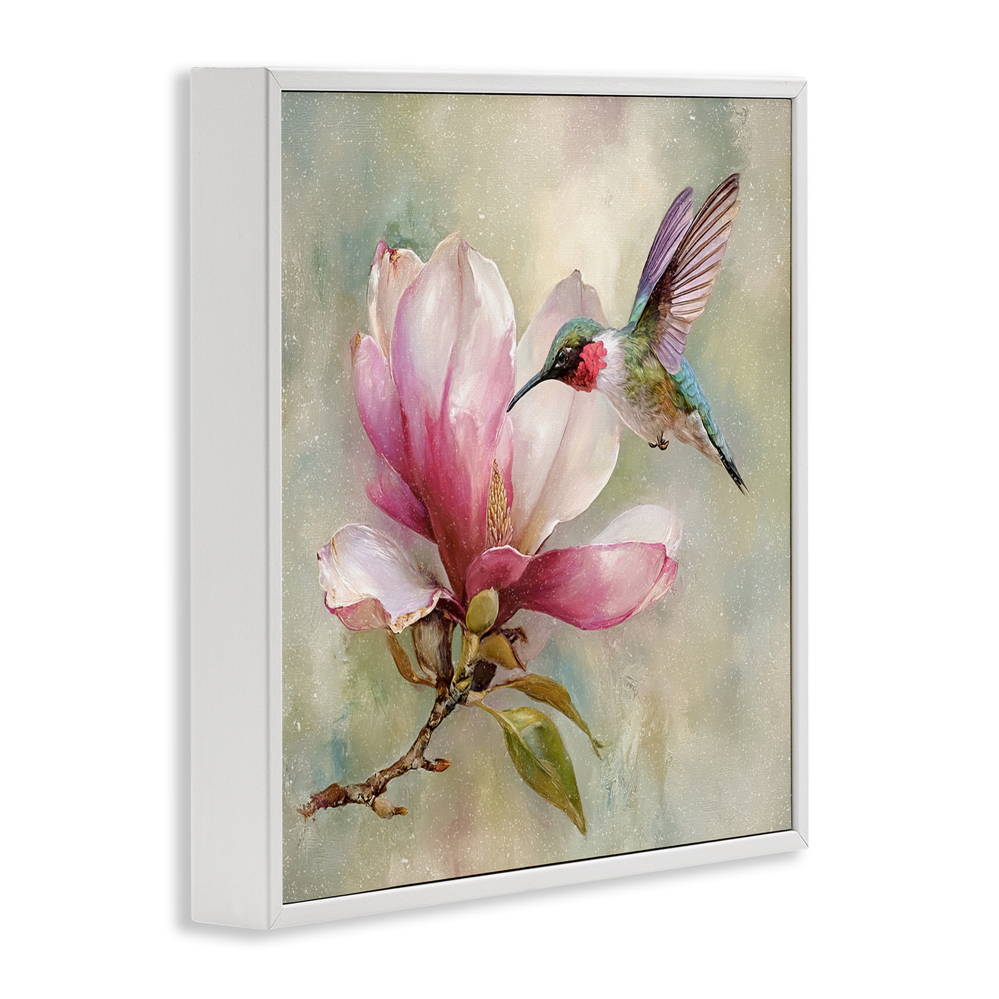 Stupell Industries Magnolia Ruby Hummingbird White Framed Giclee Art, design by Tina LeCour