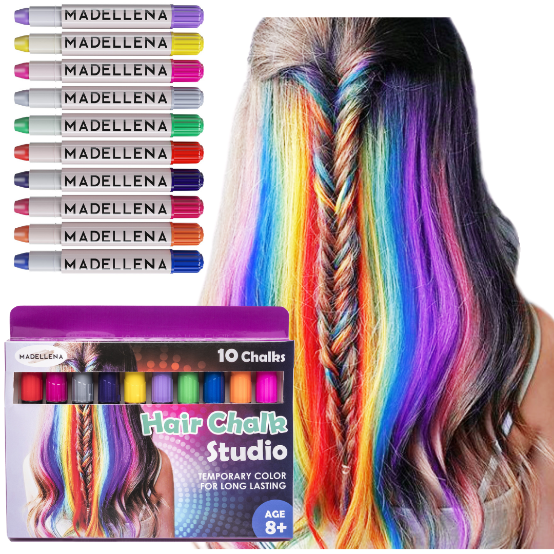 Hair Chalk For Kids - Hair Chalk for Girls - 10 Piece Temporary Hair Chalks - Birthday Gifts For Girls - Hair Chalk - Kids Hair Dye - Hair Chalk Set, Gifts for Girls Ages 3, 4, 5, 6 ,7, 8, 9, 10 - image 5 of 5