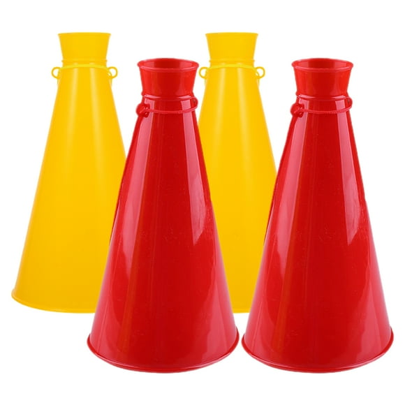 4pcs Plastic Cheer Megaphone Cheerleaders Megaphone Noisemaker Small Megaphone Director Prop for School Outdoor Activities Party Favors Sports Match Game