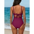 thumbnail image 5 of Ruched Side One Piece Swimsuit for Maternity V Neck Pregnancy Swimwear Modest Bath Suit, 5 of 6