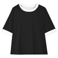 thumbnail image 4 of XMMSWDLA Soft Cotton T-Shirt‌ Girls Shirts Short Sleeve Shirt for Girls Soft Cotton Tees Kids Tshirts Clothes Summer Tops T-Shirt Black Floral Embroidery T-Shirt‌, 4 of 9